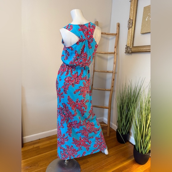 Lilly Pulitzer Mills Maxi Dress Rhode Island Reef Sleeveless Red Blue Size S - Picture 3 of 6